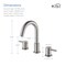 Kibi Circular Bathroom Sink 8" Widespread Faucet with Drain Assembly KBF1016BN - alternate 5